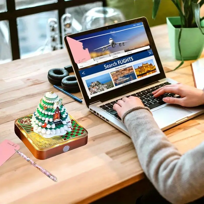 3d desk calendar with led lights festive christmas tree house design 3d paper carving art weekly date display monthly memo pad sticky note holder desktop decoration gift for home office christmas decorations Product details 7