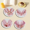 4PCS Acrylic Diamond Painting Placemats for Dining Table Decor Kit (Pink Wings)