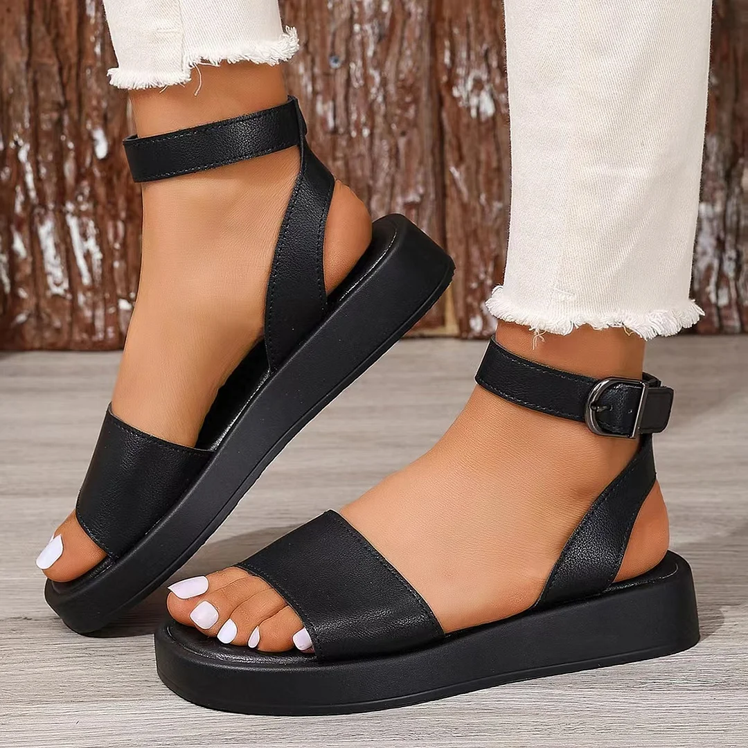 Breakj Breakj New Ladies Summer Flat Shoes Large-Size Leisure Sandals Fashion Flat Sandals