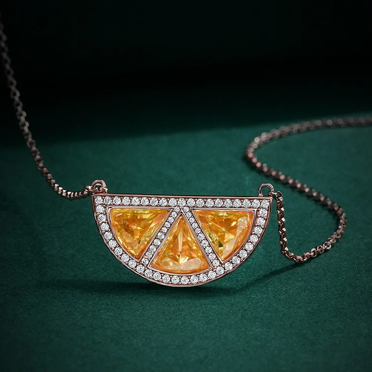 2023 New 925 Silver Half Orange Necklace “All wishes come true”