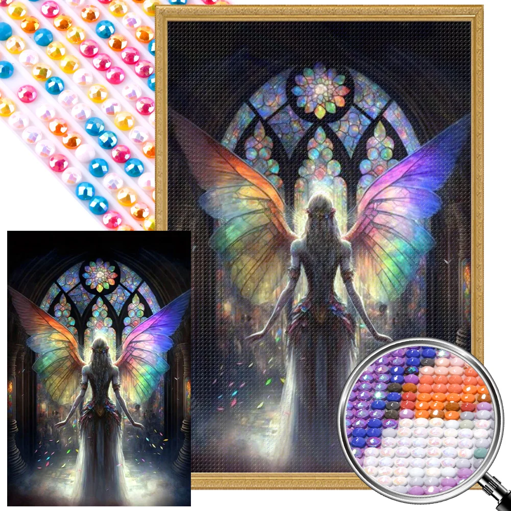 Partial AB Diamond Painting - Full Round Drill - Angel Girl(Canvas|45*65cm)