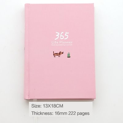 JOURNALSAY Cute Cartoon The 365 Day Plan Book Color Inner Page Planner Journal Notebook