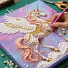 DIY Pearl Painting Unicorn for Home Wall Decor with Frame(25x25cm)