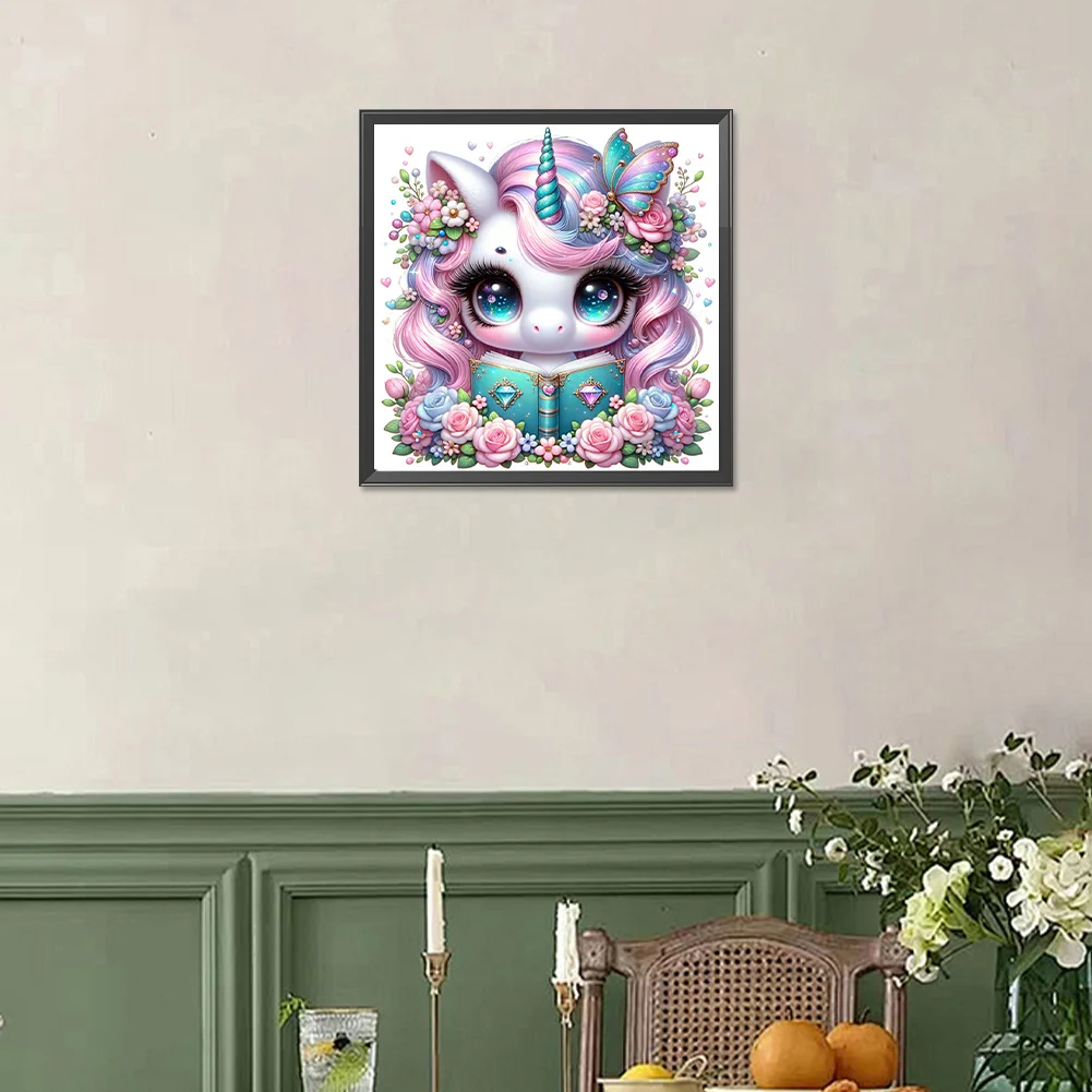 Diamond Painting - Full Square Drill - Read Unicorn(Canvas|35*35cm)