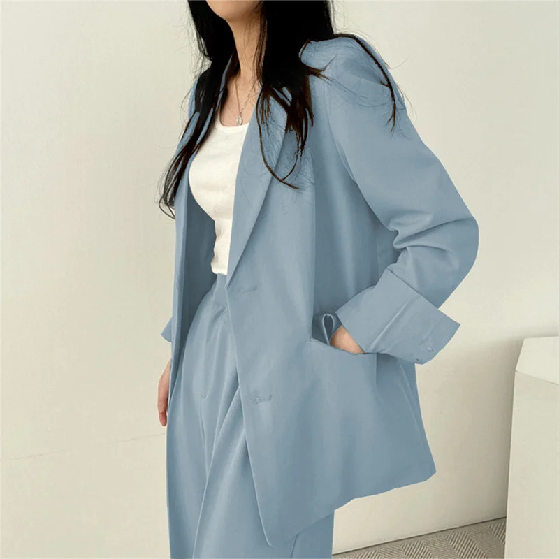 Athvotar Athvotar And Autumn New Blazer Female British Wind Casual Versatile Blue Small Medium Long Suit Female