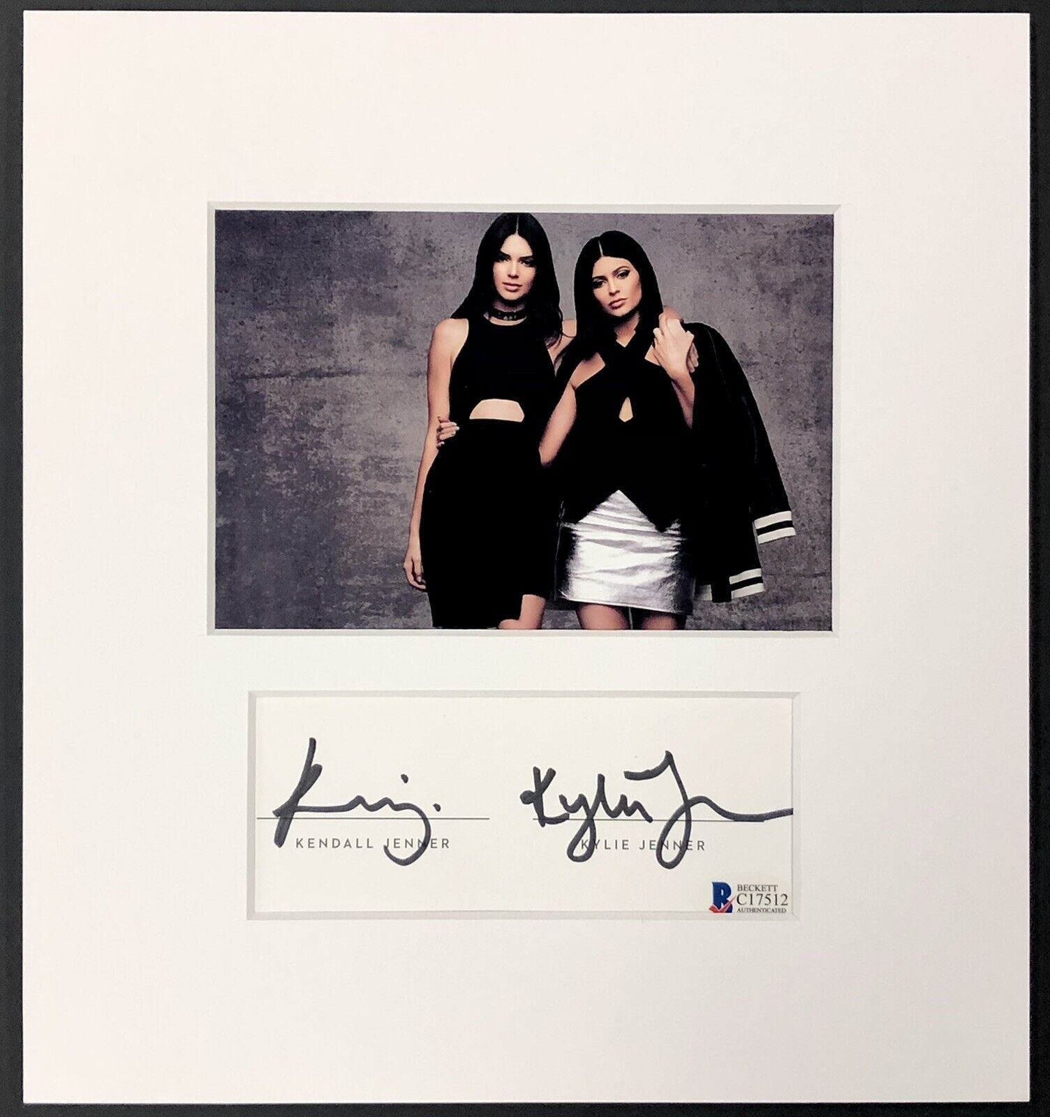 Kendall & Kylie Jenner dual signed cut autograph & matted Photo Poster painting BAS COA Beckett