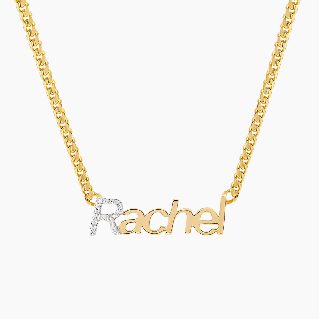 Initial Pave Name Necklace
