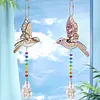 2PCS Bird 5D DIY Diamond Painting Wind Chimes Suncatcher Kit Double Sided Diamond Art Kits Suncatcher with Crystal Pendant for Home Wall Window Decor Adults DIY Art Craft