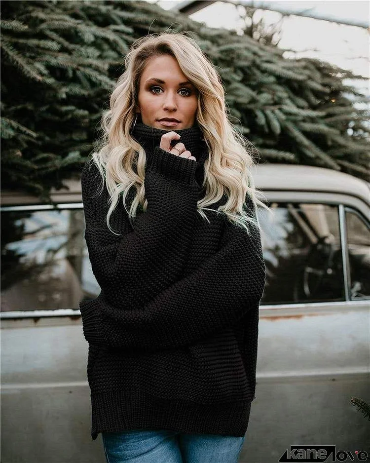 Knit Turtleneck Pullover Sweater