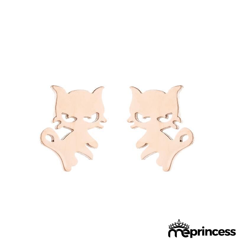 Women Fashion Hollow Eagle Owl Snake Dolphin Bee Giraffe Elephant Dog Cat Rabbit Fish Bird Penguim Stainless Steel Stud Earrings