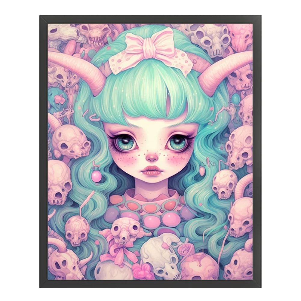 11CT Full Stamped Cross Stitch - Big Eye Doll(Canvas|45*55CM)