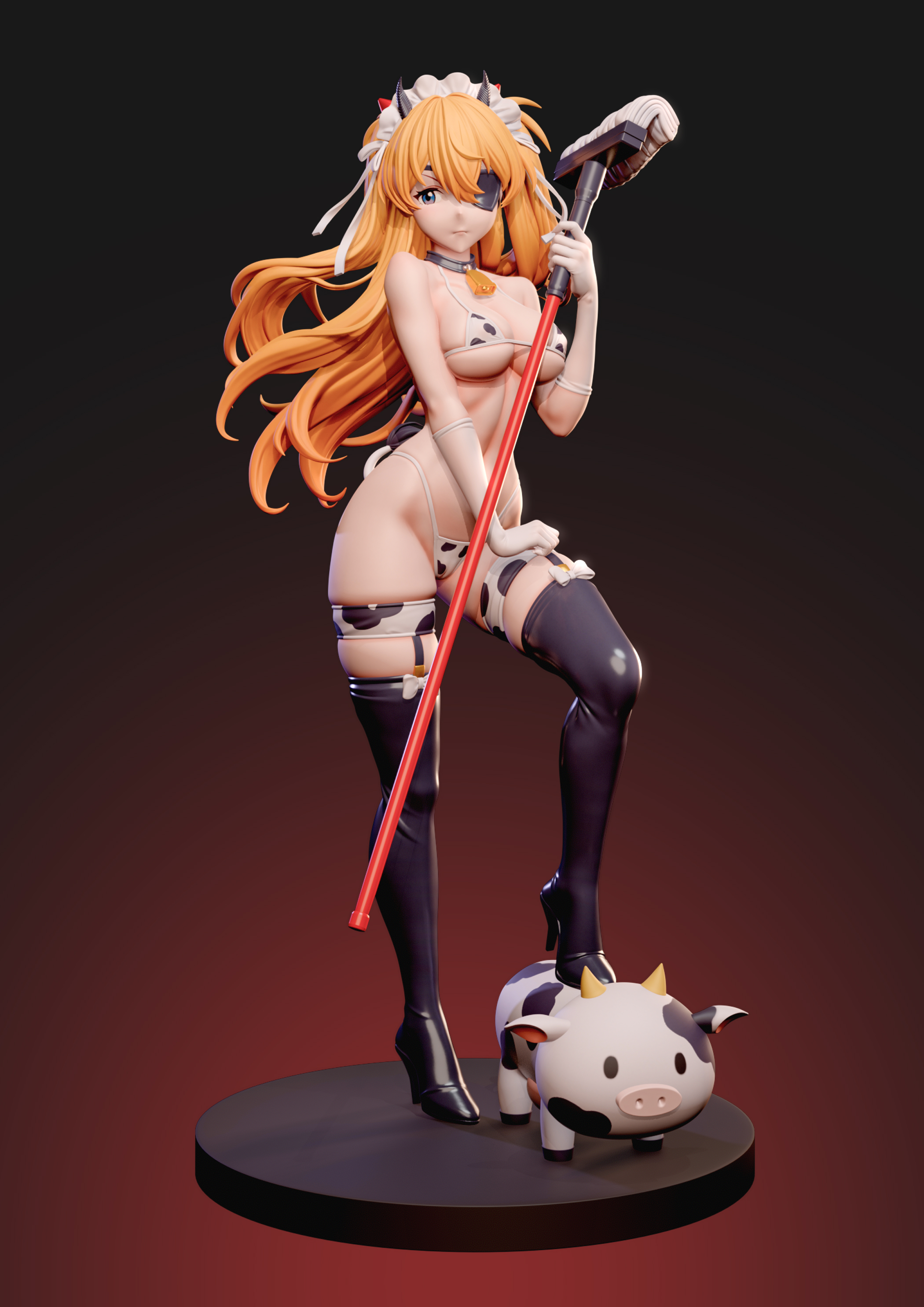 ZiYe Studio - Neon Genesis Evangelion Soryu Asuka Langley Cow Maid 1/6 Statue(GK)-