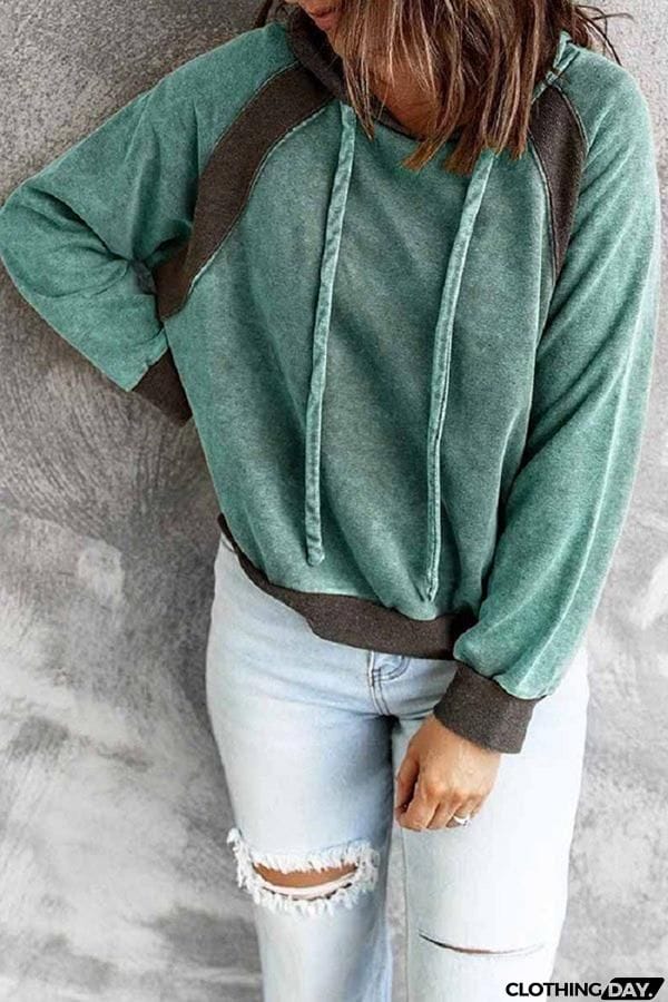 Morning Coffee Vintage Patchwork Hoodie