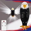 Bald Eagle Wall Lamp, Animal Bird Wall Lamp, Magnetic LED Wall Mounted Eagle Lamp with Remote Control, USB Charging, Battery Powered and Removable Rechargeable Eagle Lamp for Indoor Use