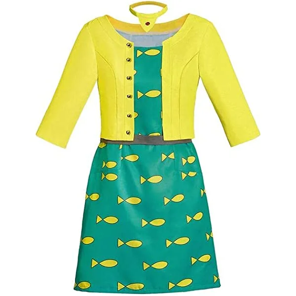Women's Princess Carolyn Cosplay Costume Dress Outfits Full Set Green X-Large