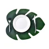 Kitchen Placemat Leaves Pvc Dining Table Mat Disc Pads Bowl Pad Coasters Waterproof Table Decor Cloth Pad Slip-Resistant Pad