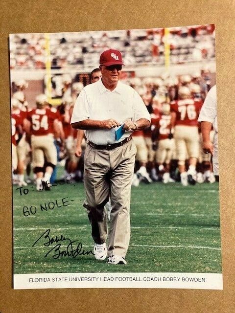 Bobby Bowden Florida State Boldly Signed 8x10 Sharp Photo Poster paintinggraph w/COA