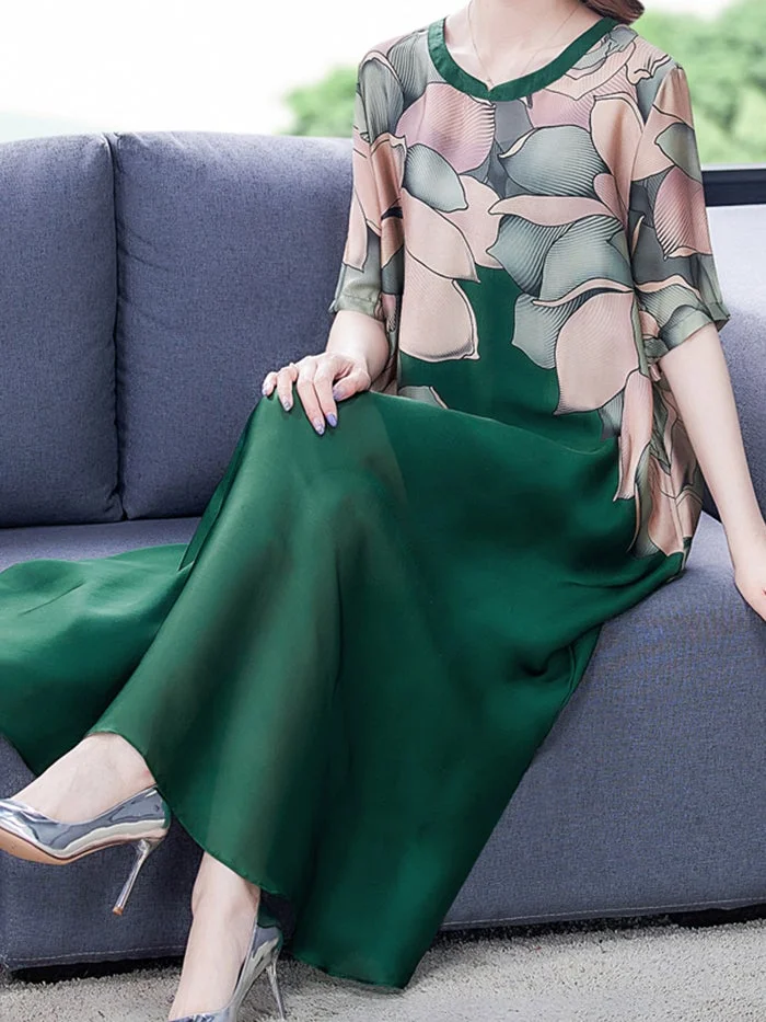 Elegant Printed Tencel Dress