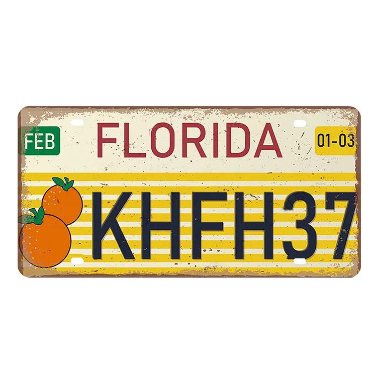 FLORIDE - permis de plaque de voiture ancienne - 5.9x11.8inch
