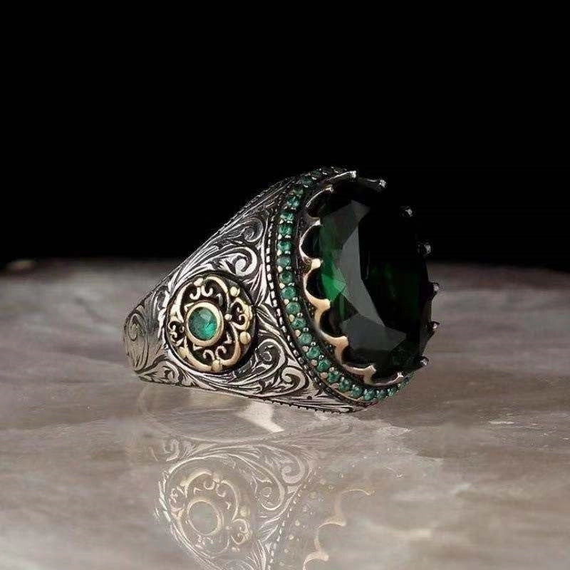Fashion Geometric Alloy Artificial Gemstones Men’s Rings