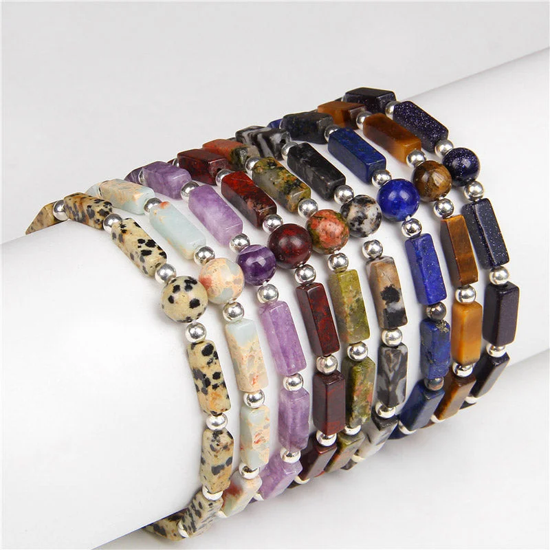 Natural Crystal Amethyst Tiger Eye Spiritual Balance Bracelet