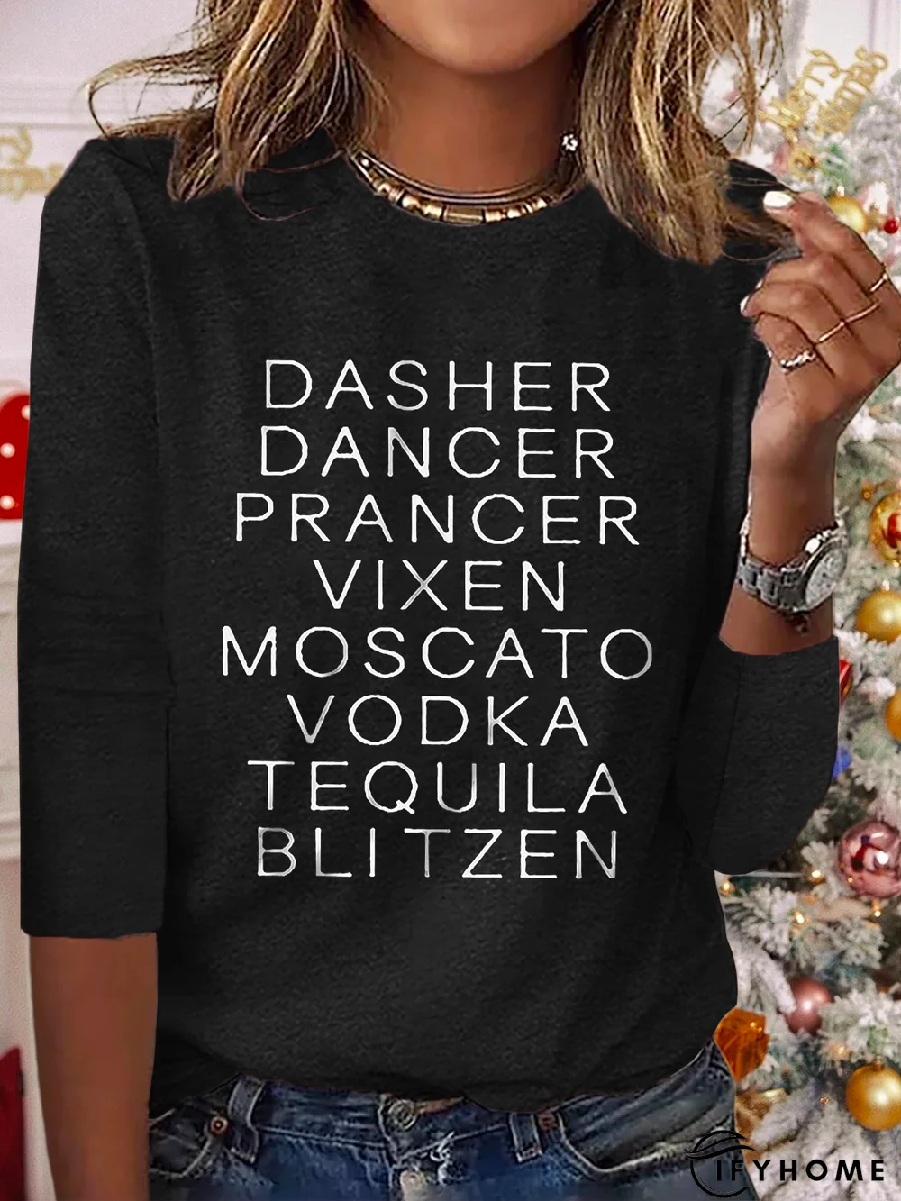 Christmas Dasher Dancer Casual T-Shirt | IFYHOME