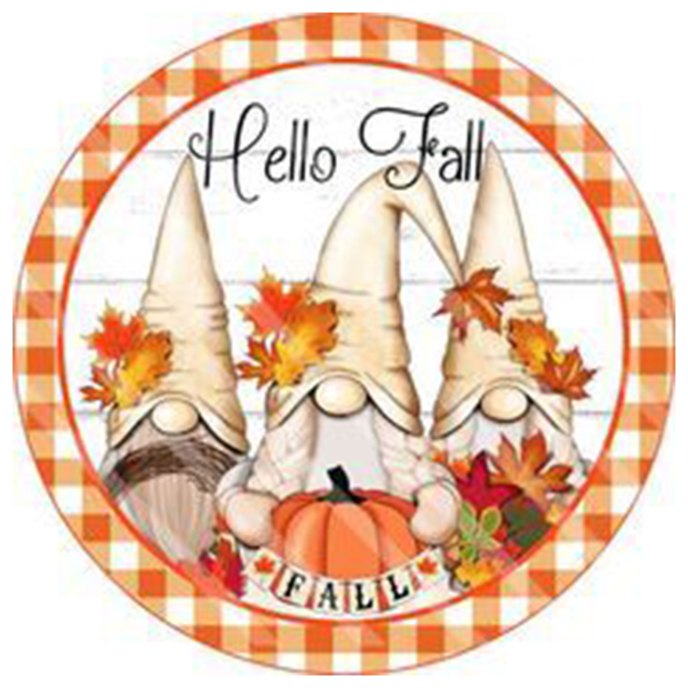 

40*40CM - Round Drill Diamond Painting - Pumpkin Gnome, 501 Original