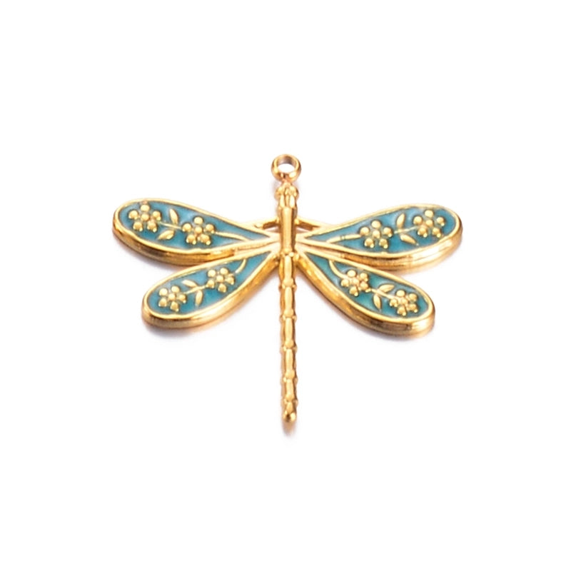 3 PCS/Package 24*27mm 304 Stainless Steel Dragonfly Butterfly Pendant Jewelry Accessories