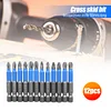 12pcs/set Magnetic Screwdriver S2 Steel Phillips Electric Screw Driver Bits