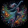 Framed Dancing Girl Wall Art-Pearls Painting Kit DIY Diamond Painting Pearl Dot Crafts 30*30CM
