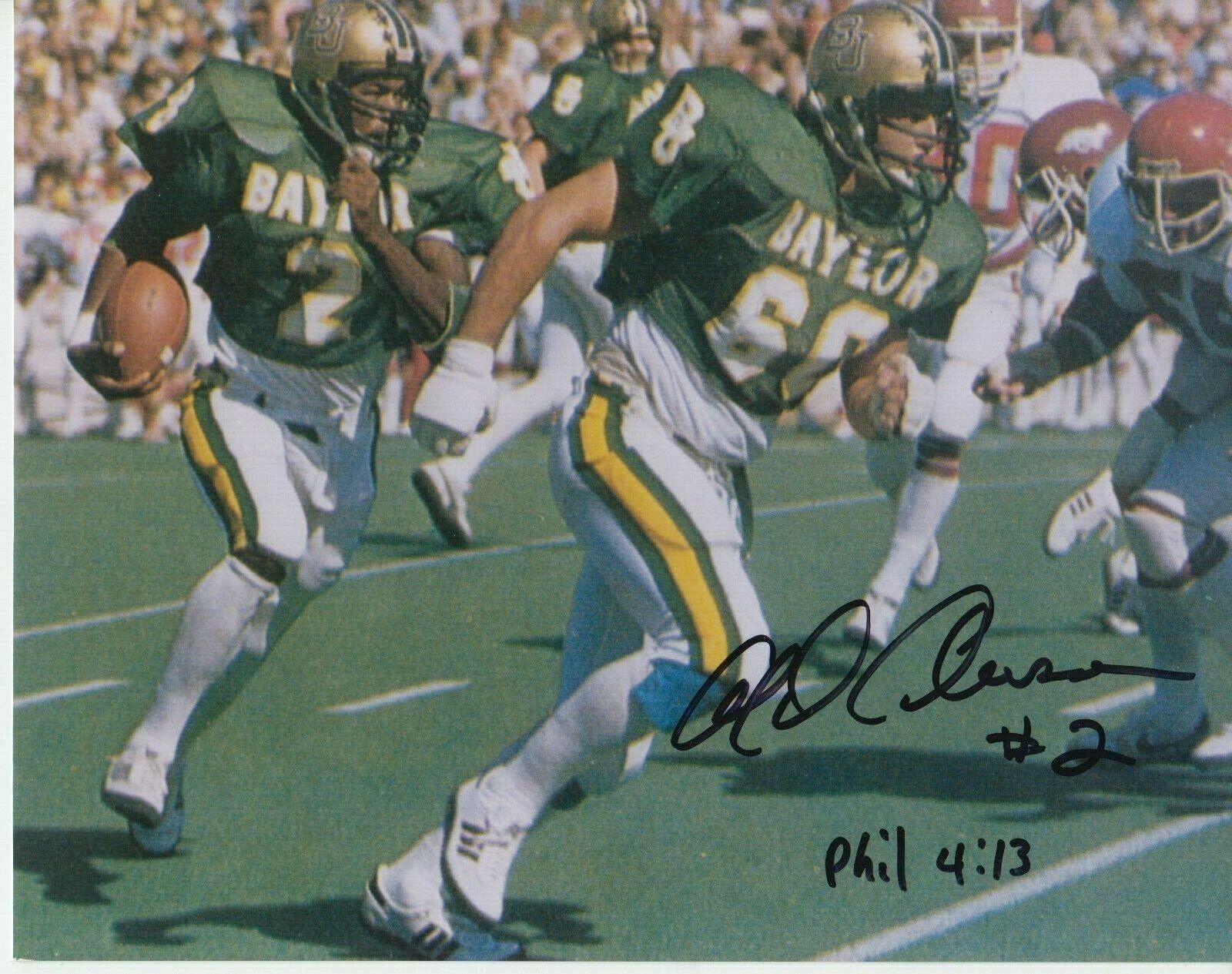 Alfred Anderson #0 8x10 Signed W/ COA Baylor Bears -