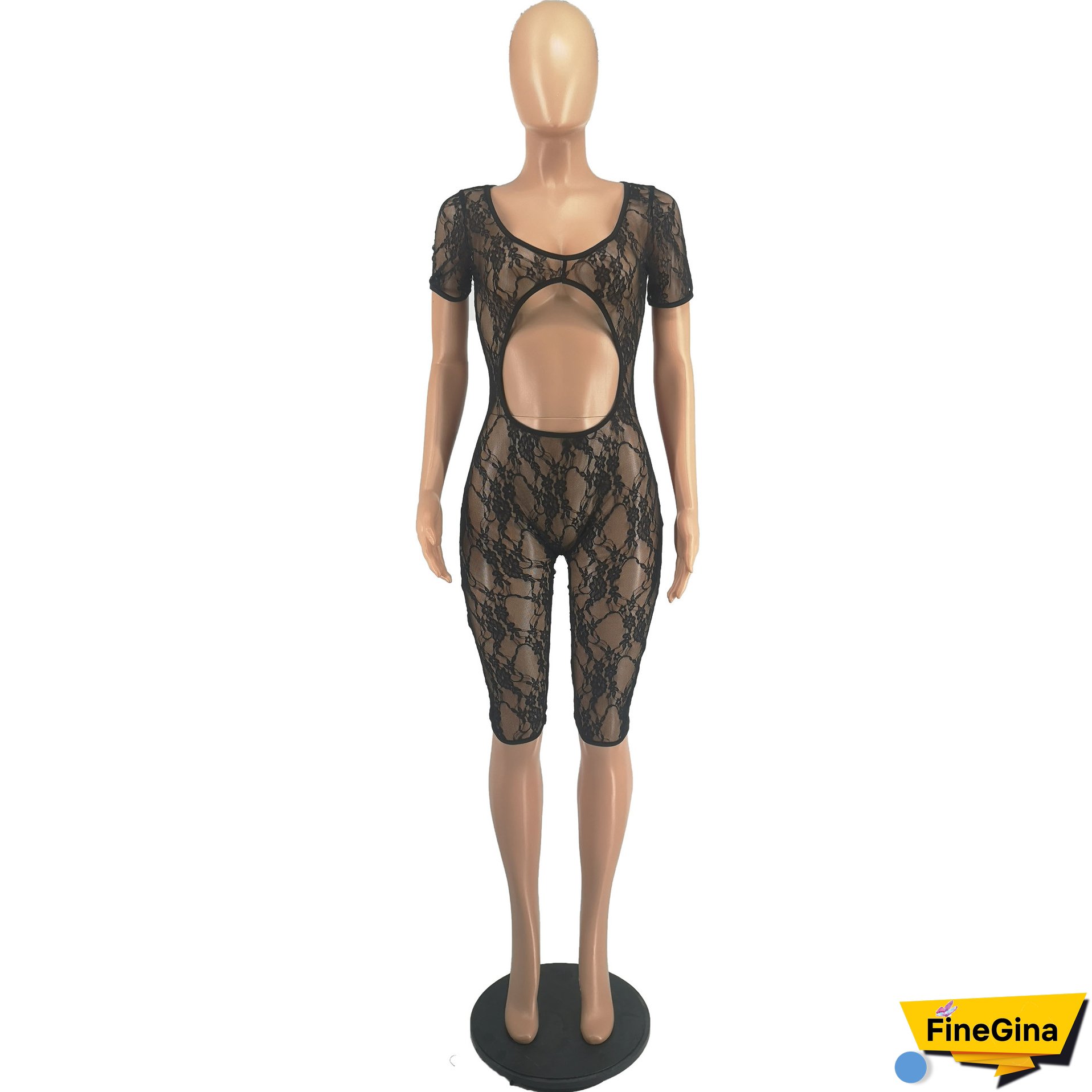 Summer Women Sexy Mesh Jumpsuit