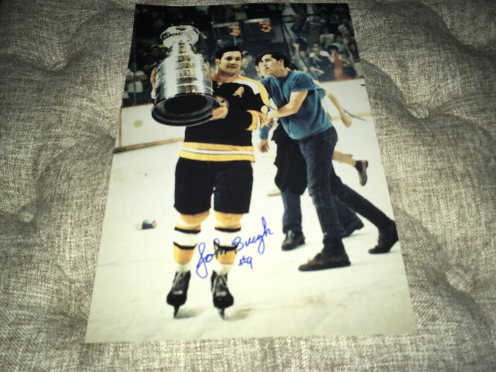 Johnny Bucyk Signed 8 x 11 Hockey Photo Poster painting W/Our COA