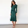Solid Color Autumn Long Sleeve Knit Dress