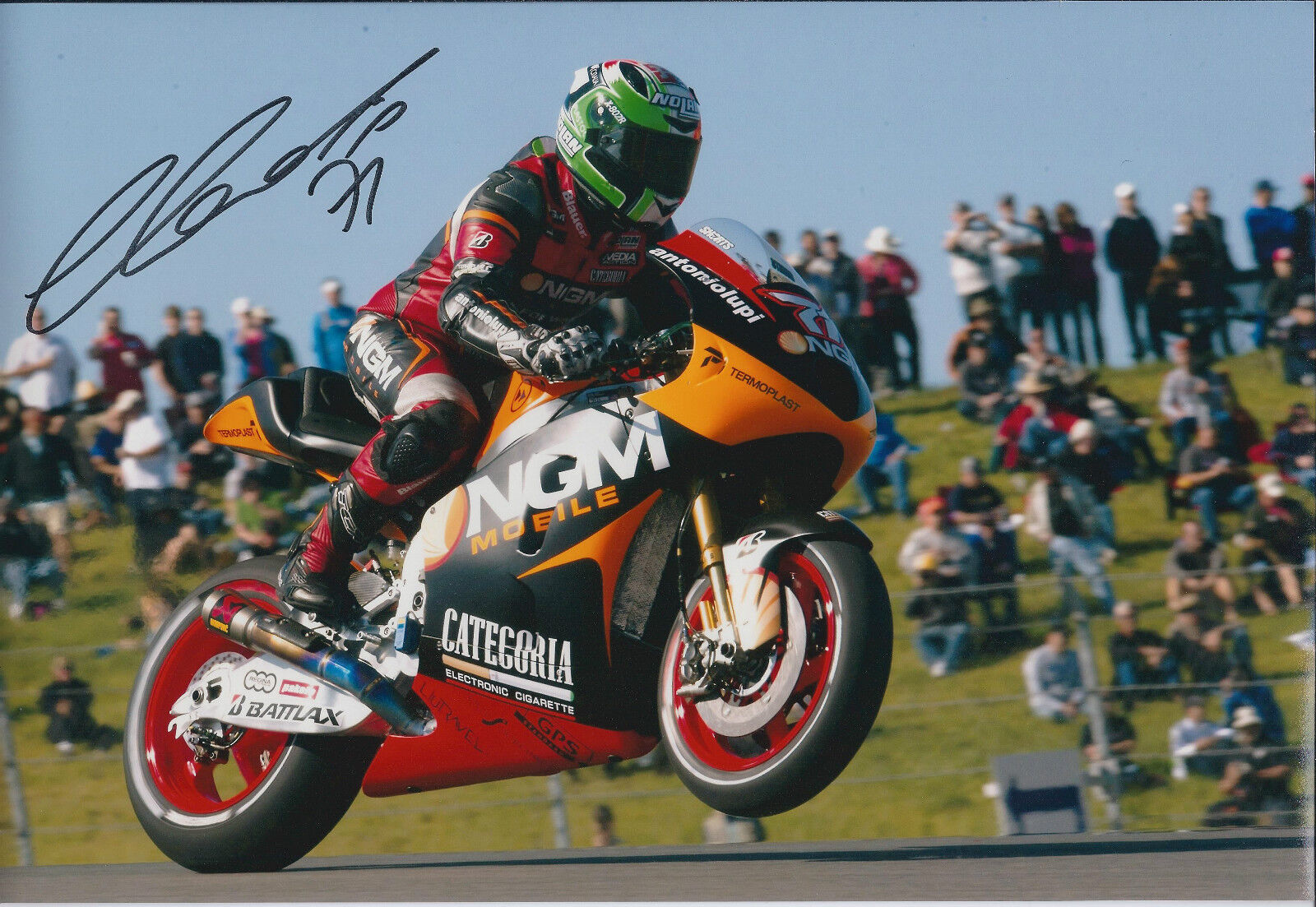 Claudio CORTI MV Agusta SIGNED WSB Rider Autograph Photo Poster painting AFTAL COA Superbike