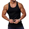 Men's Solid Color Fitness Sports Slim Knitted Vest by Inlyline
