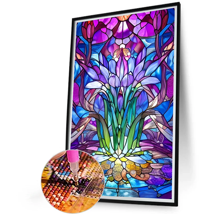 Stained Glass Landscape - Full Round - Diamond Painting (40*30cm)