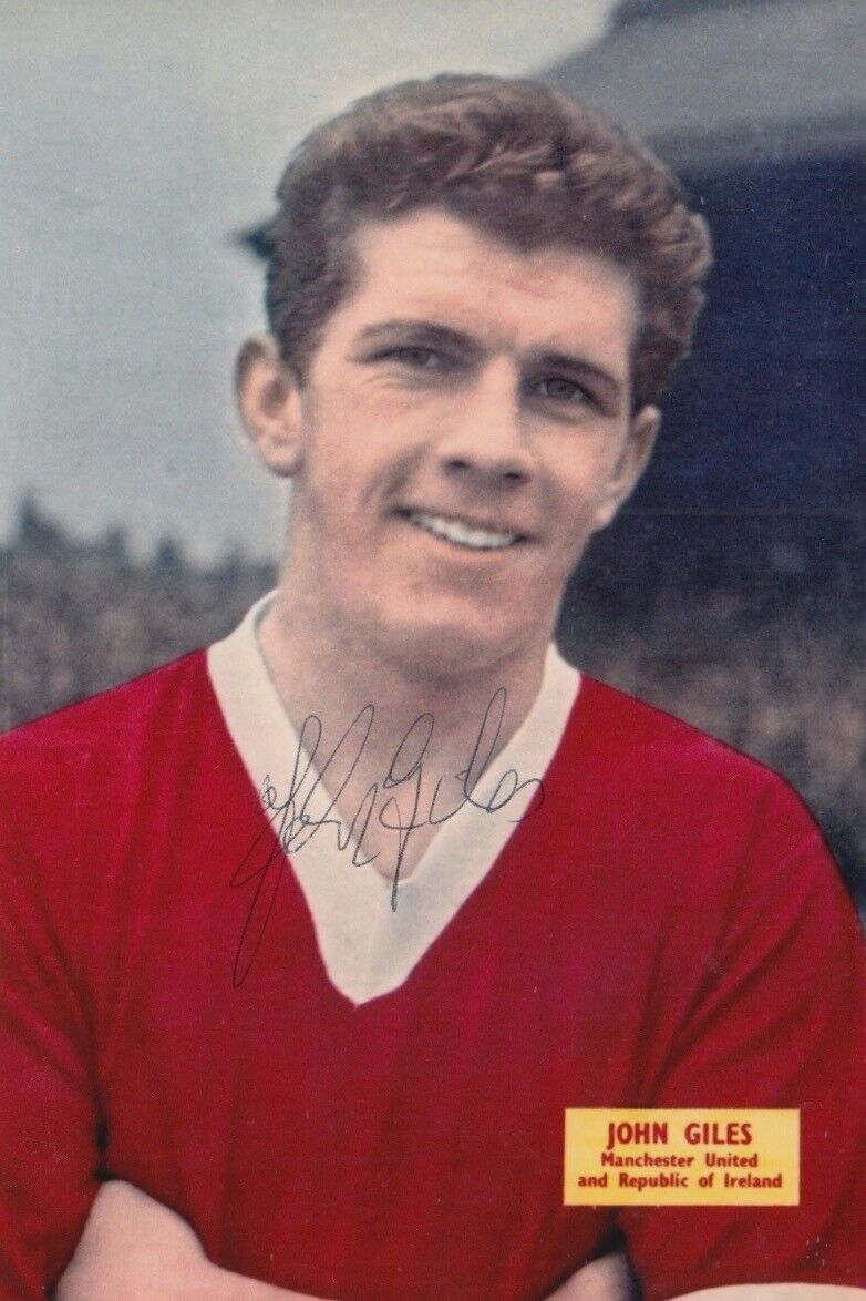 JOHNNY GILES HAND SIGNED 6X4 Photo Poster painting MANCHESTER UNITED FOOTBALL AUTOGRAPH 51