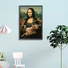 (Grande Taille) Mona lisa-peinture diamant ronde compl&egrave;te-40*60cm