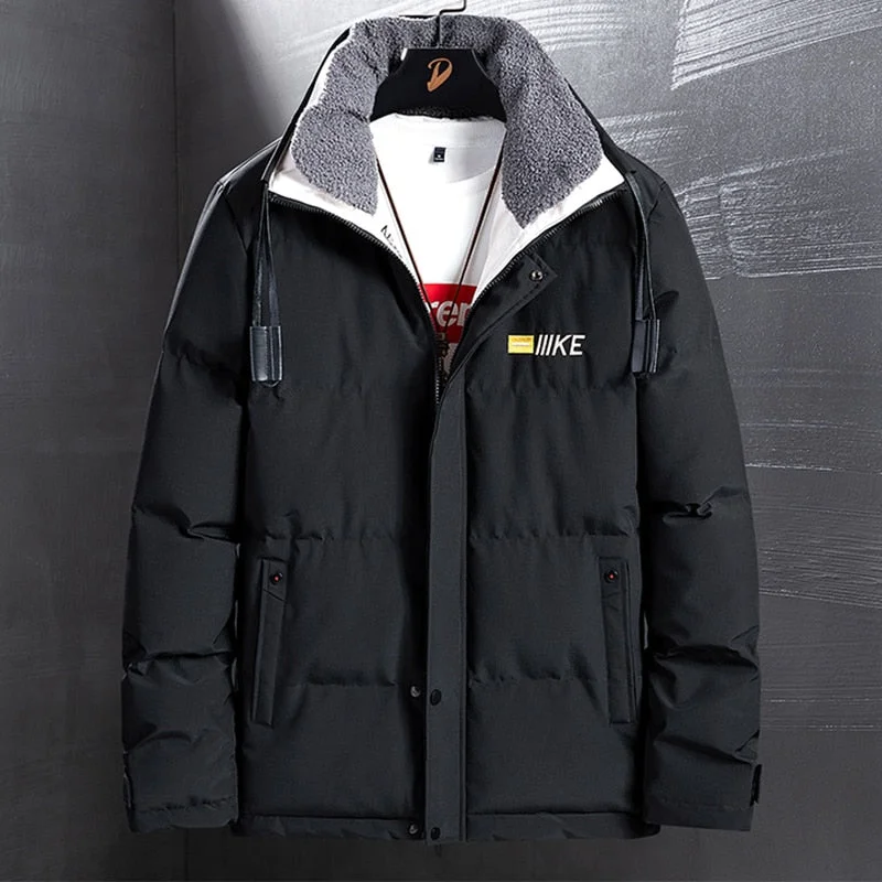 New Fleece Collar Men's Winter Warm Parkas 6XL 7XL 8XL Large Size Thicken Cotton Padded Puffer Jacket Thermal Parka Coats