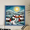 Colorful Houses - 14CT Stamped Cross Stitch - 40*40cm