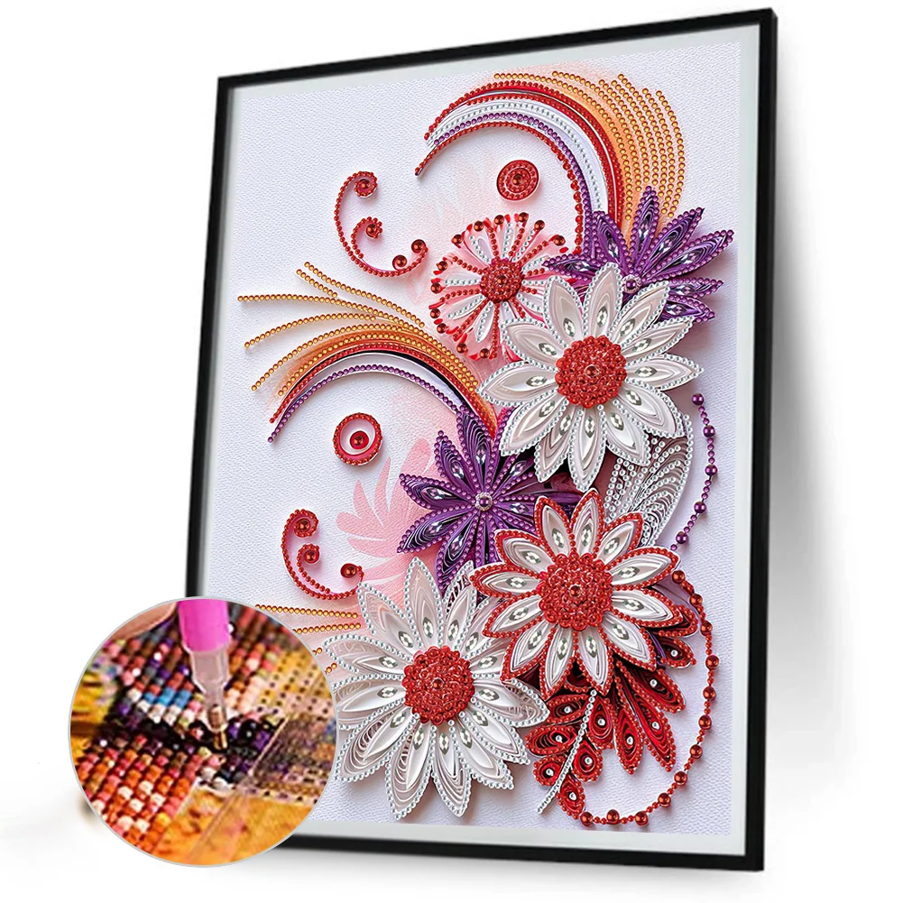 Diamond Painting - Partial Special Shaped Drill - Flower(Canvas|30*40cm)