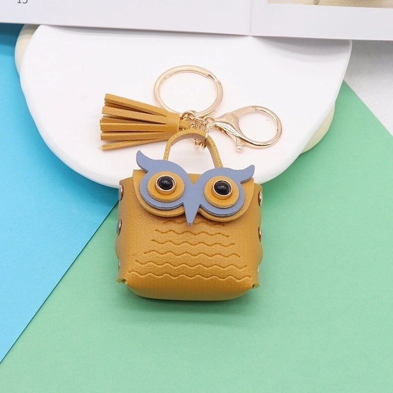 Minimalist Streetwear Owl Pu Leather Unisex Bag Pendant Keychain
