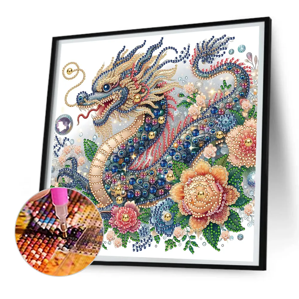 Diamond Painting - Partial Special Shaped Drill - Gorgeous Dragon(Canvas|30*30cm)