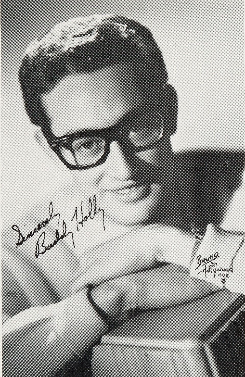 BUDDY HOLLY Signed Photo Poster paintinggraph & Business Card - Rock & Roll Singer - preprint