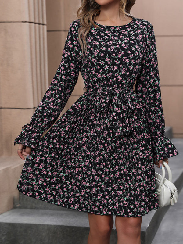 Llyge Women's new long sleeve printed dress llyge
