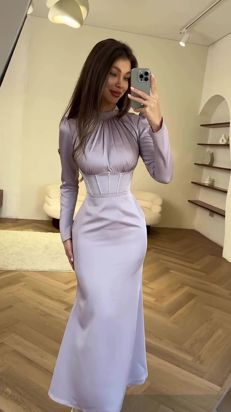 Corset Top Slim Satin Maxi Dress
