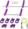 AMK Adjustable 1/10 Scale Bumper Mount Front Rear, Metal Bumper Kit with Modular Fairlead D-ring Tow Strap for RC Crawler Axial SCX10 Element Enduro Gen7 Gen8 TRX6 TRX4 Upgrades (Purple)
