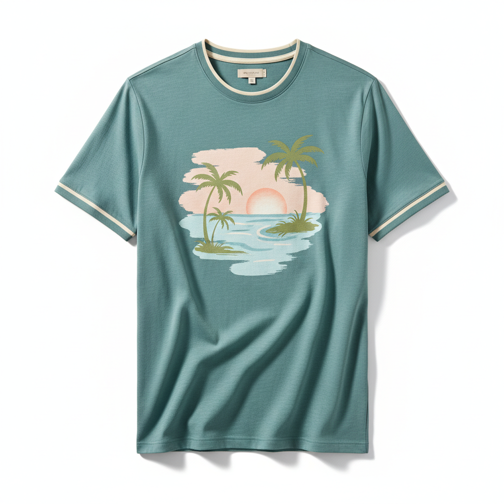thesupersurf Perry Ellis Tropical Sunset Graphic T-Shirt 