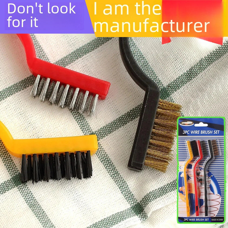 Japan Gas Stove Cleaning Brush 3 Pack Kitchen Supplies Range Hood Stove Cleaning Tool Steel Wire Small Brush